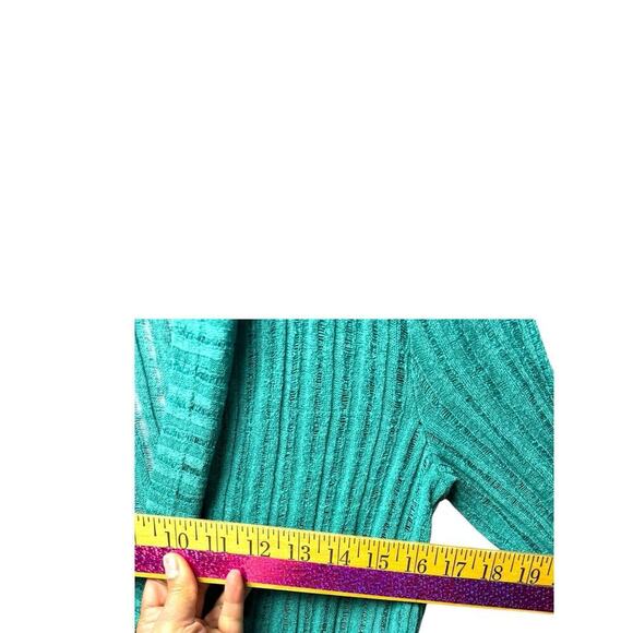 Jones New York Women’s Green Open Front Drape Cardigan Size M - Picture 7 of 10